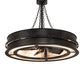 Meyda Lighting Golden Forge 44" 8-Light Black Satin Wrought Iron Chandelier With Silver Mica Shade Glass and Fan