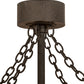 Meyda Lighting Golden Forge 44" 8-Light Dark Roast Chandelier With Silver Mica Shade Glass and Fan