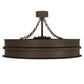 Meyda Lighting Golden Forge 44" 8-Light Dark Roast Chandelier With Silver Mica Shade Glass and Fan