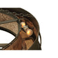 Meyda Lighting Golden Forge 44" 8-Light Dark Roast/Antique Copper Chandelier With Amber Mica Shade Glass and Black Fan