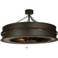 Meyda Lighting Golden Forge 44" 8-Light Dark Roast/Antique Copper Chandelier With Amber Mica Shade Glass and Black Fan