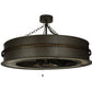 Meyda Lighting Golden Forge 44" 8-Light Dark Roast/Antique Copper Chandelier With Amber Mica Shade Glass and Black Fan