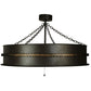 Meyda Lighting Golden Forge 44" 8-Light Dark Roast/Antique Copper Chandelier With Amber Mica Shade Glass and Black Fan