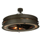 Meyda Lighting Golden Forge 44" 8-Light Dark Roast/Antique Copper Chandelier With Amber Mica Shade Glass and Black Fan