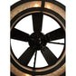 Meyda Lighting Golden Forge 44" 8-Light Dark Roast/Antique Copper Chandelier With Amber Mica Shade Glass and Black Fan