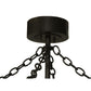 Meyda Lighting Golden Forge 44" 8-Light Dark Roast/Antique Copper Chandelier With Amber Mica Shade Glass and Black Fan
