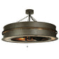 Meyda Lighting Golden Forge 44" 8-Light Dark Roast/Antique Copper Chandelier With Amber Mica Shade Glass and Black Fan