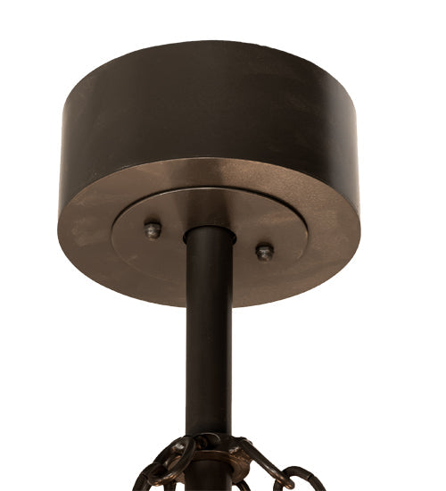 Meyda Lighting Golden Forge 44" 8-Light Timeless Bronze Chandelier With Silver Mica Shade Glass and Fan