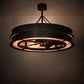 Meyda Lighting Golden Forge 44" 8-Light Timeless Bronze Chandelier With Silver Mica Shade Glass and Fan
