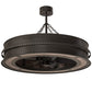 Meyda Lighting Golden Forge 44" 8-Light Timeless Bronze Chandelier With Silver Mica Shade Glass and Fan