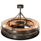 Meyda Lighting Golden Forge 44" 8-Light Timeless Bronze Chandelier With Silver Mica Shade Glass and Fan