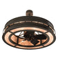 Meyda Lighting Golden Forge 44" 8-Light Timeless Bronze Chandelier With Silver Mica Shade Glass and Fan