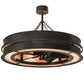 Meyda Lighting Golden Forge 44" 8-Light Timeless Bronze Chandelier With Silver Mica Shade Glass and Fan