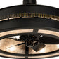 Meyda Lighting Golden Forge 45" 8-Light Black Satin Wrought Iron Chandelier With Silver Mica Shade Glass and Fan