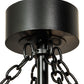 Meyda Lighting Golden Forge 45" 8-Light Black Satin Wrought Iron Chandelier With Silver Mica Shade Glass and Fan