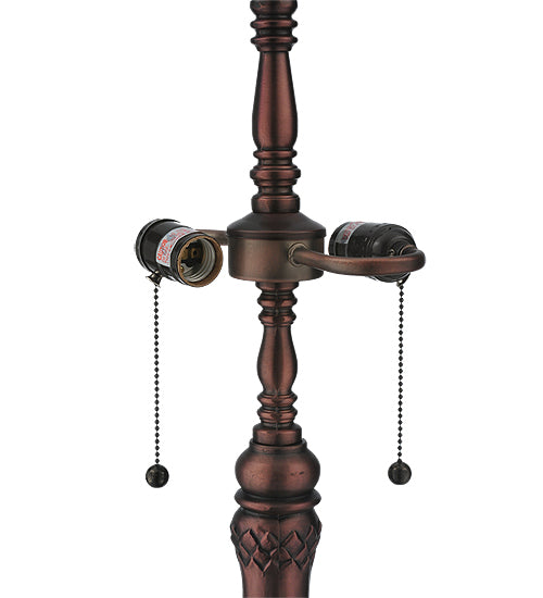 Meyda Lighting Golden Lily 10" 2-Light Mahogany Bronze Table Lamp Base