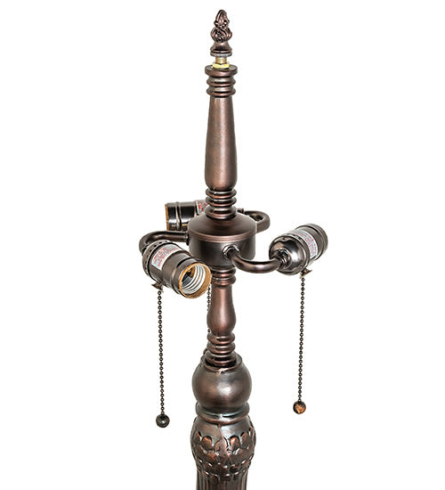 Meyda Lighting Golden Lily 32" 3-Light Mahogany Bronze Table Lamp Base