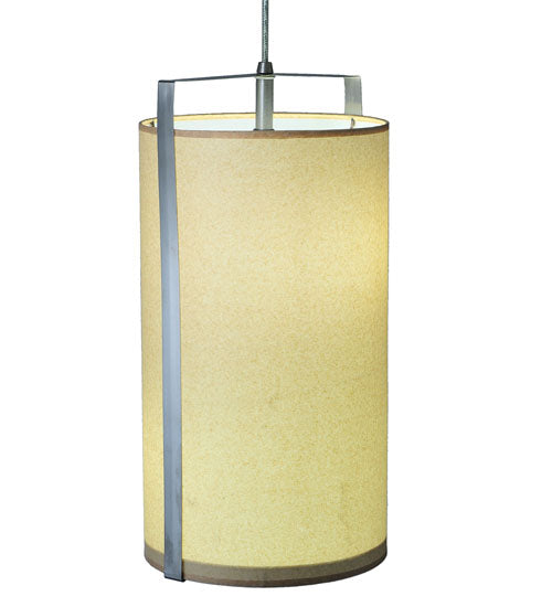 Meyda Lighting Golden Living 10" 2-Light Stainless Steel Pendant Light With Beige & White Shade