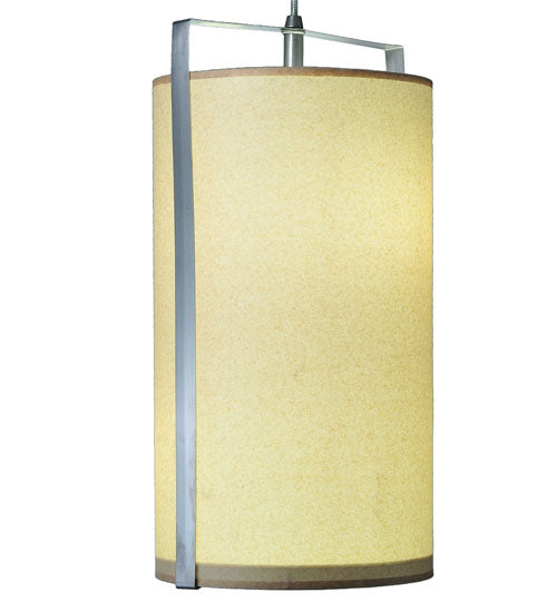 Meyda Lighting Golden Living 10" 2-Light Stainless Steel Pendant Light With Beige & White Shade