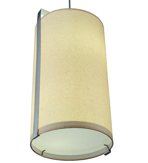 Meyda Lighting Golden Living 10" 2-Light Stainless Steel Pendant Light With Beige & White Shade