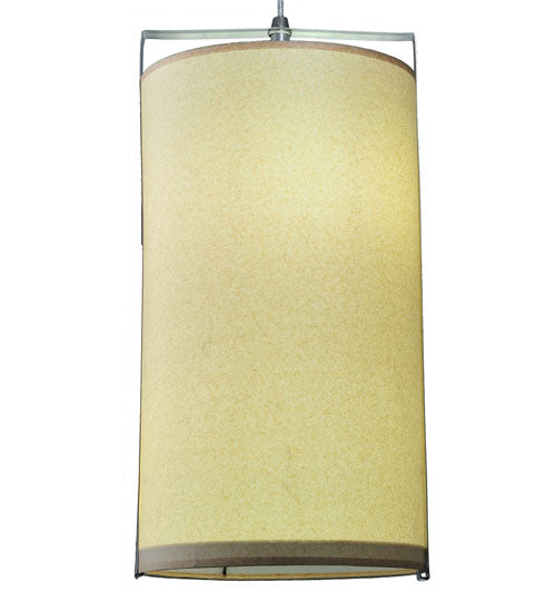 Meyda Lighting Golden Living 10" 2-Light Stainless Steel Pendant Light With Beige & White Shade