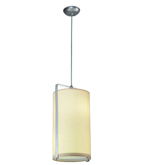 Meyda Lighting Golden Living 10" 2-Light Stainless Steel Pendant Light With Beige & White Shade