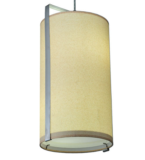 Meyda Lighting Golden Living 10" 2-Light Stainless Steel Pendant Light With Beige & White Shade