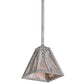 Meyda Lighting Golf 11" Industrial Steel Pendant Light With Silver Mica Shade Glass