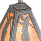 Meyda Lighting Golf 11" Industrial Steel Pendant Light With Silver Mica Shade Glass