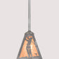 Meyda Lighting Golf 11" Industrial Steel Pendant Light With Silver Mica Shade Glass