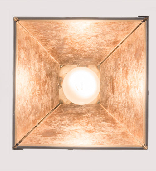 Meyda Lighting Golf 11" Industrial Steel Pendant Light With Silver Mica Shade Glass