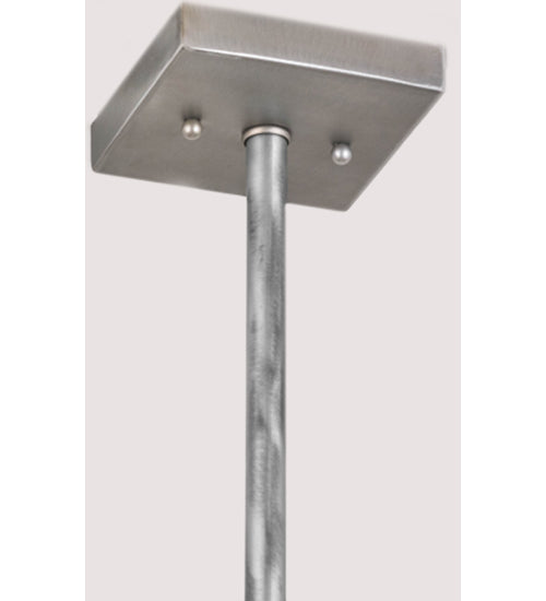 Meyda Lighting Golf 11" Industrial Steel Pendant Light With Silver Mica Shade Glass