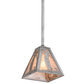 Meyda Lighting Golf 11" Industrial Steel Pendant Light With Silver Mica Shade Glass