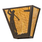 Meyda Lighting Golf 13" 2-Light Timeless Bronze Wall Sconce With Beige Art Shade Glass