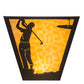 Meyda Lighting Golf 13" 2-Light Timeless Bronze Wall Sconce With Beige Art Shade Glass