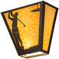Meyda Lighting Golf 13" 2-Light Timeless Bronze Wall Sconce With Beige Art Shade Glass