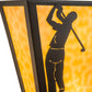 Meyda Lighting Golf 13" 2-Light Timeless Bronze Wall Sconce With Beige Art Shade Glass