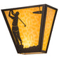 Meyda Lighting Golf 13" 2-Light Timeless Bronze Wall Sconce With Beige Art Shade Glass