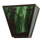 Meyda Lighting Golf 13" 2-Light Timeless Bronze Wall Sconce With Forest Green Art Shade Glass