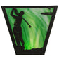 Meyda Lighting Golf 13" 2-Light Timeless Bronze Wall Sconce With Forest Green Art Shade Glass