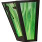 Meyda Lighting Golf 13" 2-Light Timeless Bronze Wall Sconce With Forest Green Art Shade Glass