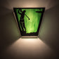 Meyda Lighting Golf 13" 2-Light Timeless Bronze Wall Sconce With Forest Green Art Shade Glass