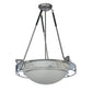 Meyda Lighting Golf 20" 4-Light Nickel Inverted Pendant Light With Creme Carrare Acrylic Shade Glass