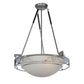 Meyda Lighting Golf 20" 4-Light Nickel Inverted Pendant Light With Creme Carrare Acrylic Shade Glass