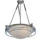 Meyda Lighting Golf 20" 4-Light Nickel Inverted Pendant Light With Creme Carrare Acrylic Shade Glass
