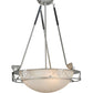Meyda Lighting Golf 20" 4-Light Nickel Inverted Pendant Light With Creme Carrare Acrylic Shade Glass