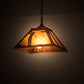 Meyda Lighting Golf 22" 2-Light Rust Pendant Light With Amber Mica Shade Glass