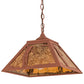 Meyda Lighting Golf 22" 2-Light Rust Pendant Light With Amber Mica Shade Glass
