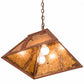 Meyda Lighting Golf 22" 2-Light Rust Pendant Light With Amber Mica Shade Glass