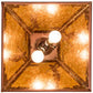 Meyda Lighting Golf 22" 2-Light Rust Pendant Light With Amber Mica Shade Glass
